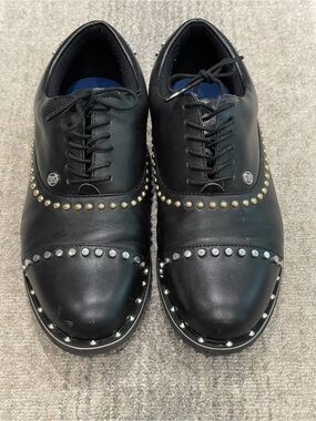 Black Studded women’s  Lace-Up golf Shoes GFORE